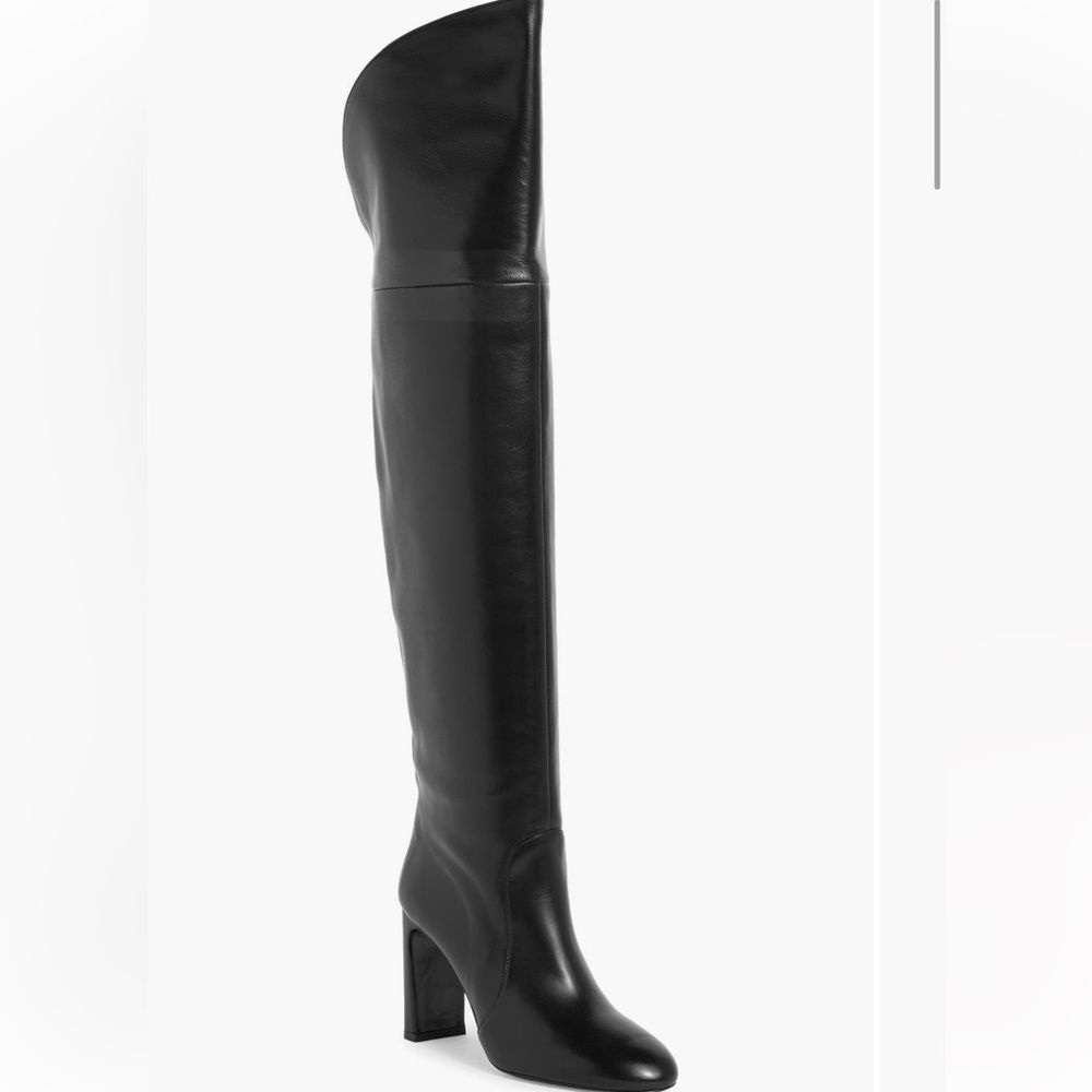 Stuart Weitzman Babette Tubo 85 Over The Knee OTK Tall Long Black leather Boots
